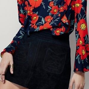 Free People Mad Love black suede mini skirt 4
